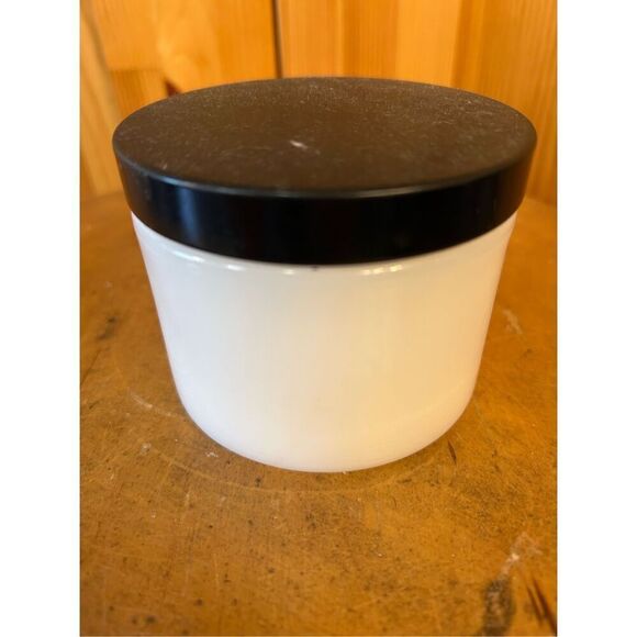 Vintage Buerger’s orange vanishing cream milk glass jar decor (8298) - Picture 3 of 7